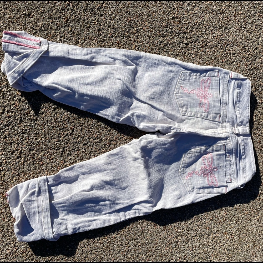 Little girls white Capri pants